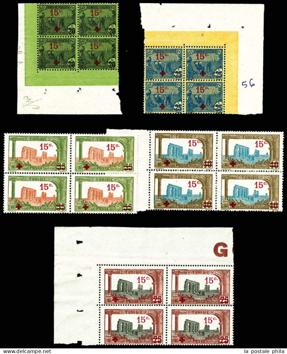 N°59/66, Série De 1918 En Blocs De Quatre, Fraîcheur Postale. TTB (certificat)  Qualité: **  Cote: 2740 Euros - Ongebruikt