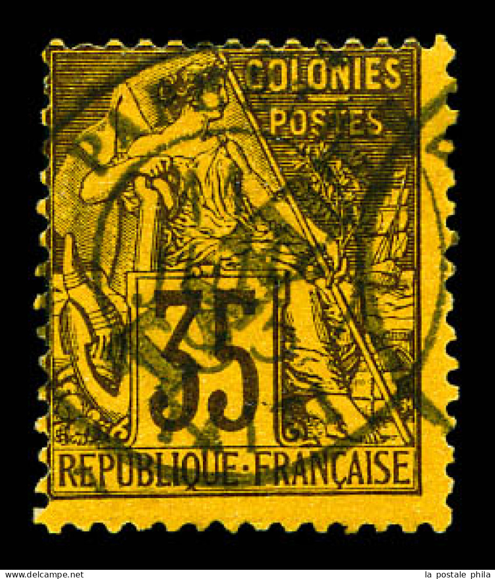 N°16, 35c Violet-noir Sur Jaune Surchargé 'TAHITI' (tirage 150 Exemplaires), . SUP. R. (signé Brun/certificats)  Qualité - Used Stamps