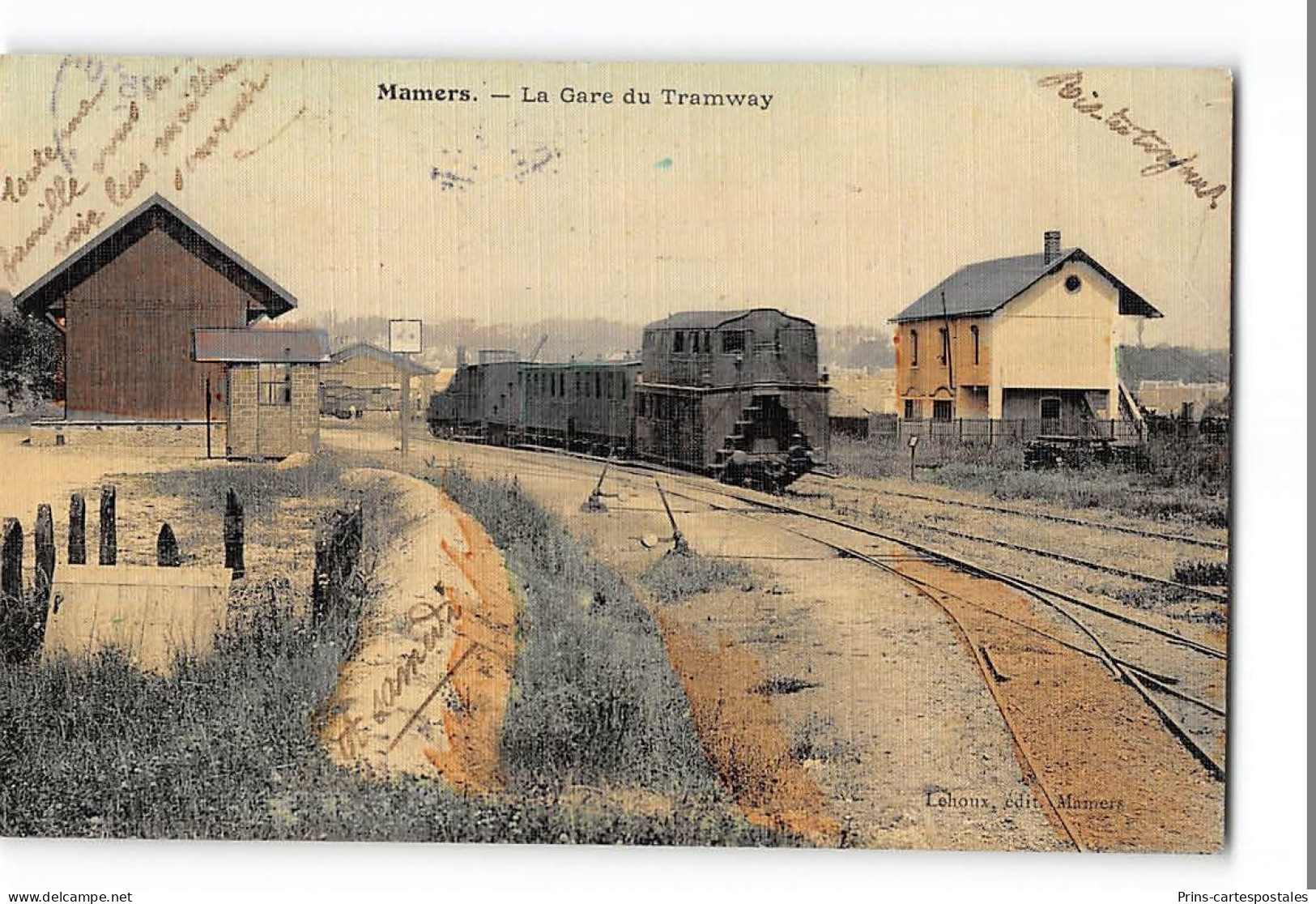 CPA 72 Mamers La Gare Et Le Train Tramway - Mamers