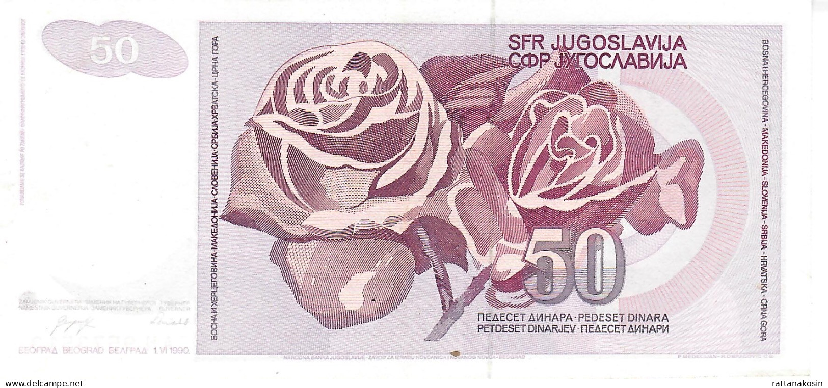 YUGOSLAVIA  P104 50 DINARA 1990 AU-UNC. - Joegoslavië