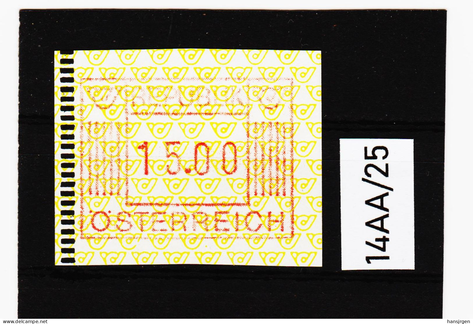 14AA/25  ÖSTERREICH 1983 AUTOMATENMARKEN 1. AUSGABE  15,00 SCHILLING   ** Postfrisch - Automaatzegels [ATM]