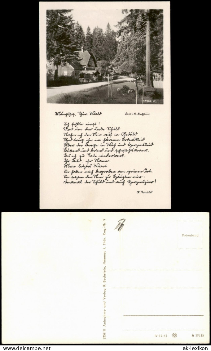 Ansichtskarte Elgersburg Mönchshof, Text 1955 - Elgersburg