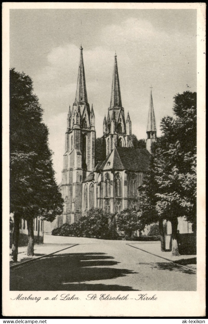 Ansichtskarte Marburg An Der Lahn Elisabethkirche 1954 - Marburg
