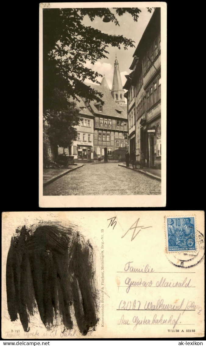 Ansichtskarte Nordhausen Straße, Eisdiele 1955 - Nordhausen