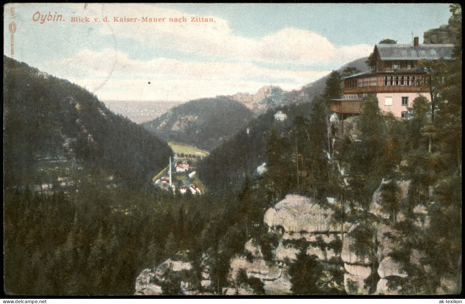 Ansichtskarte Oybin Panorama Blick V. D. Kaiser-Mauer Nach Zittau 1910 - Oybin