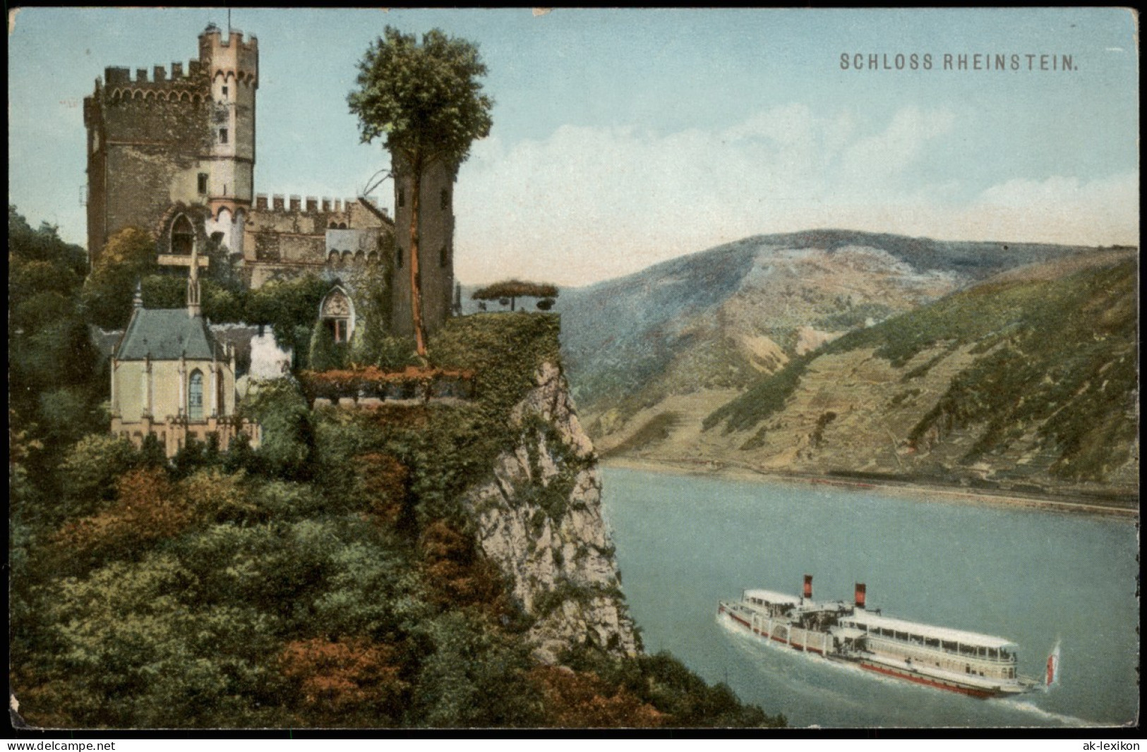 Ansichtskarte Bingen Am Rhein Burg Schloss Rheinstein Rhein Blick 1910 - Bingen