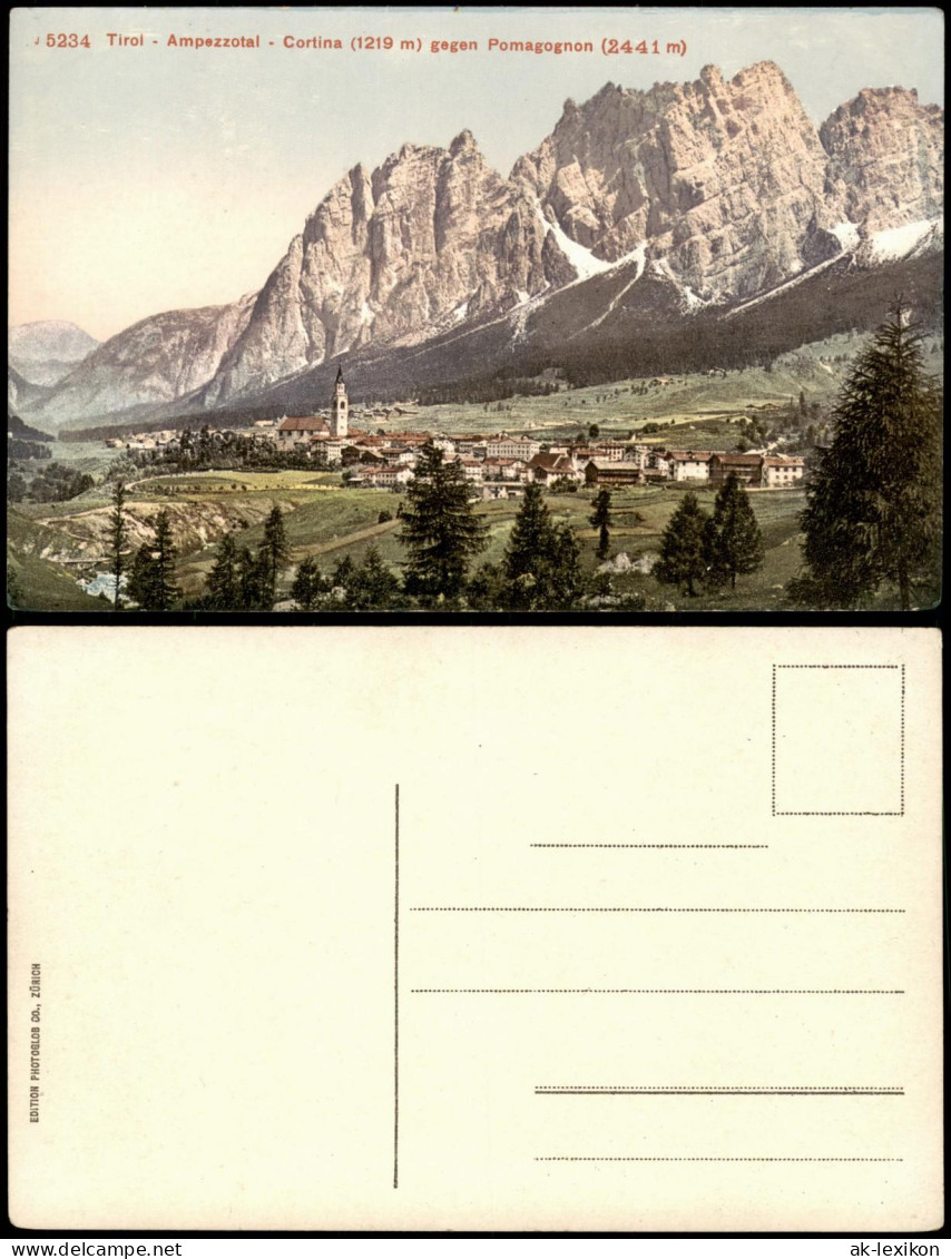 Ansichtskarte  Tirol-Ampezzotal-Cortina (1219 M) Gegen Pomagognon 1910 - Unclassified