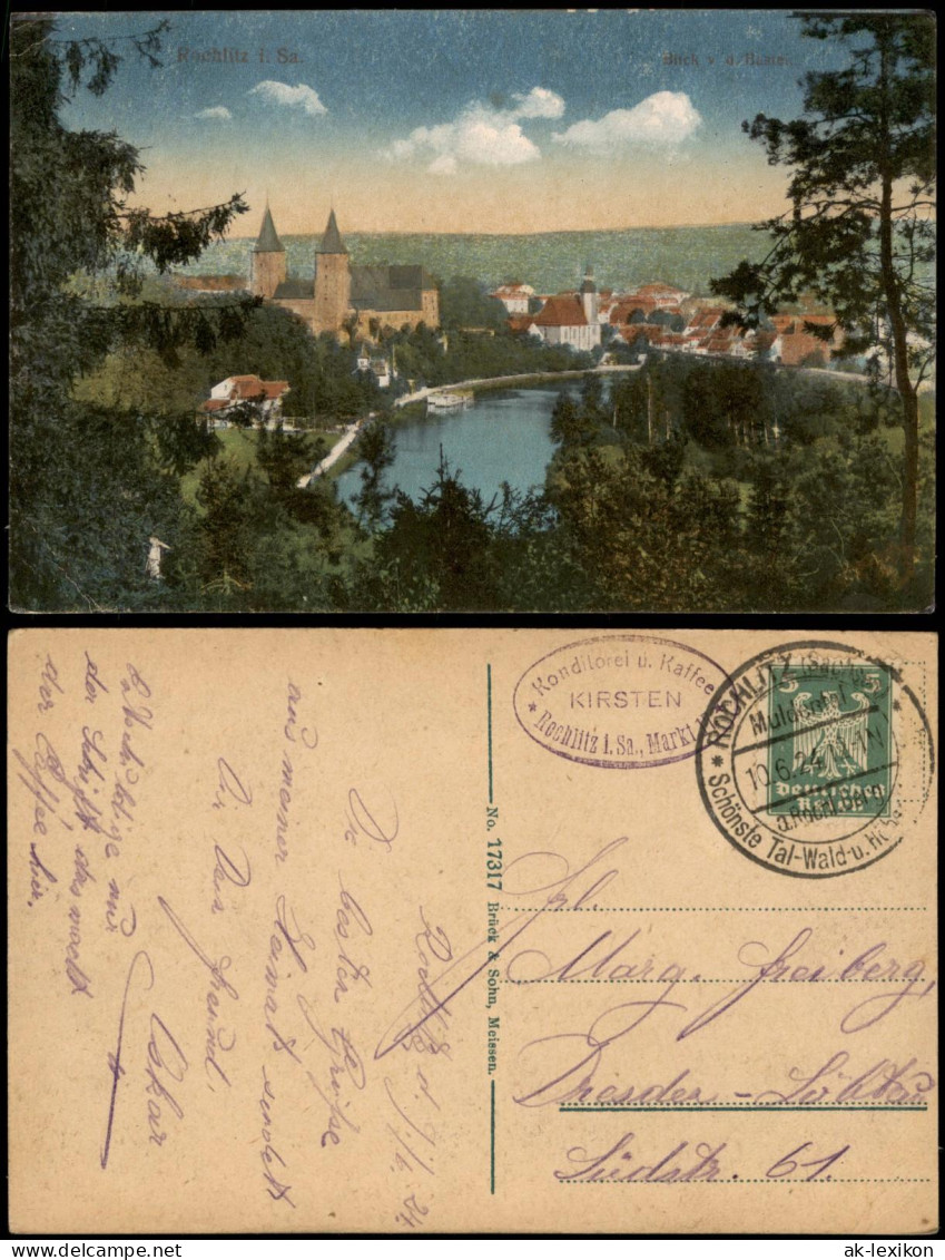 Ansichtskarte Rochlitz Panorama-Ansicht Ortsansicht 1924 - Rochlitz