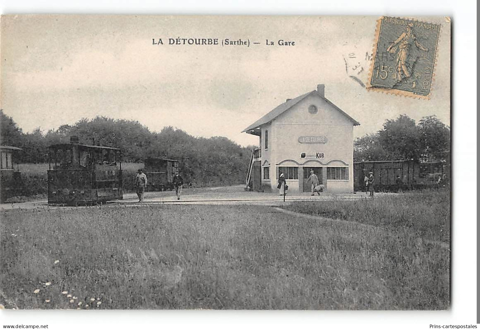 CPA 72 La Detourbe La Gare Et Le Train Tramway - Autres & Non Classés