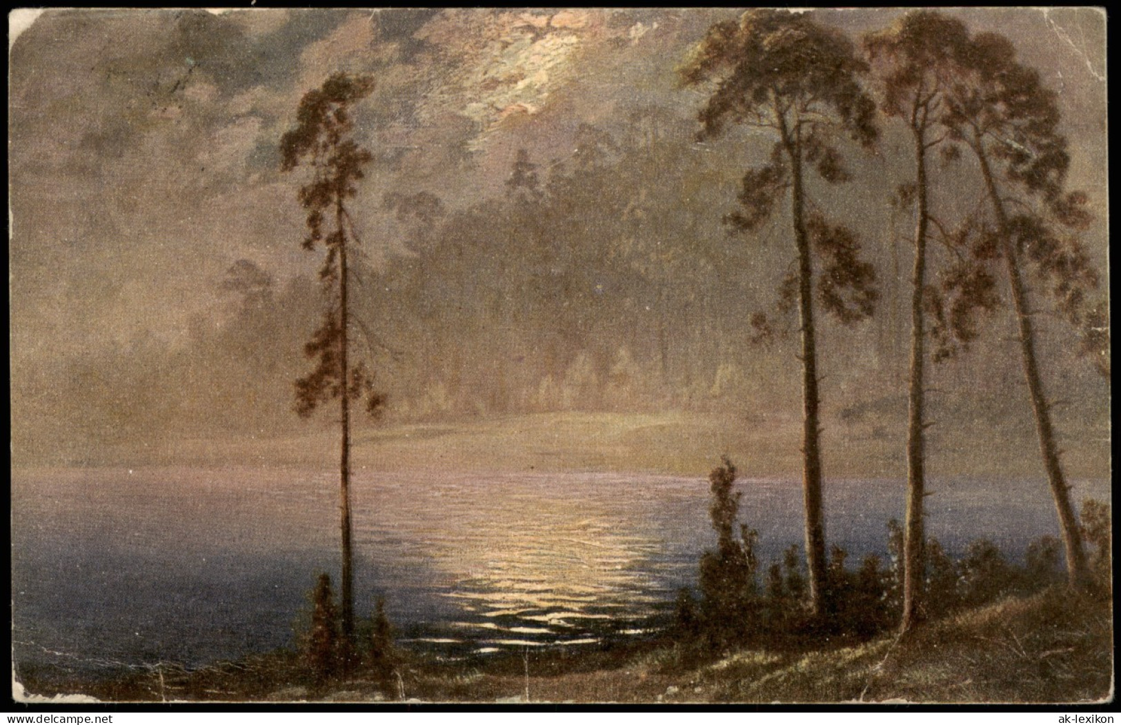 Ansichtskarte  Künstlerkarte Gemälde Kunstwerk: "Am Waldsee" 1923 - Peintures & Tableaux
