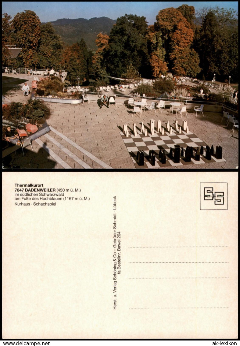 Ansichtskarte Badenweiler Kurhaus Mit Schachspiel 1980 - Badenweiler