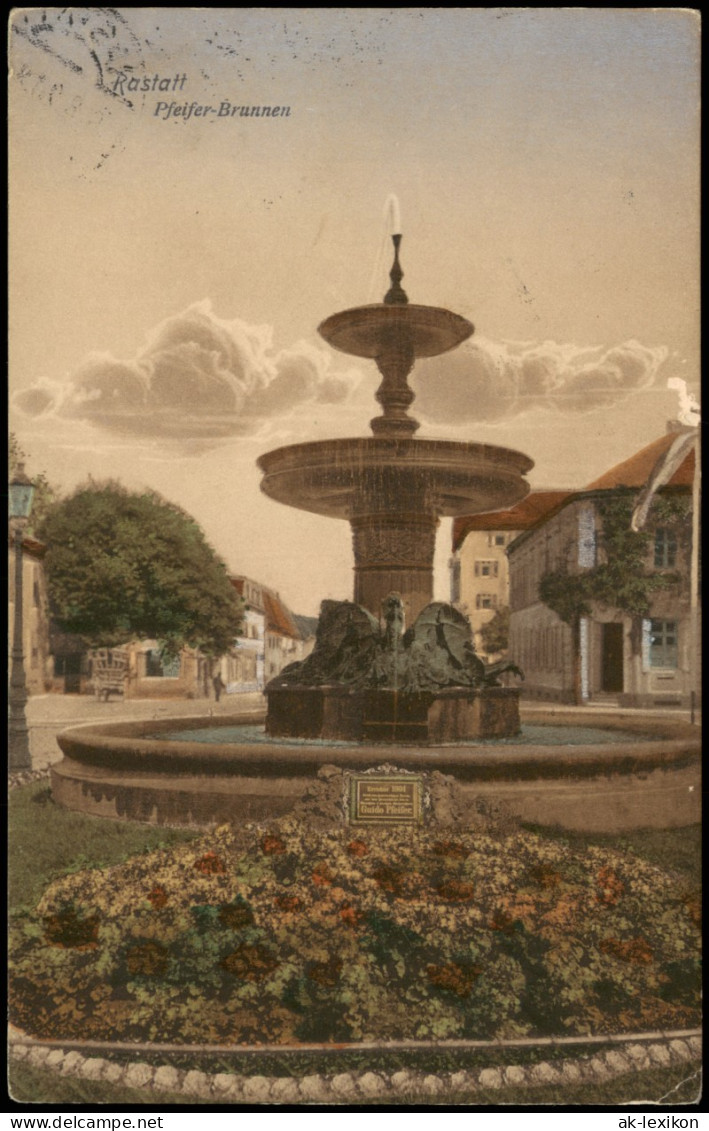 Ansichtskarte Rastatt Partie Am Pfeifer-Brunnen 1920 - Rastatt