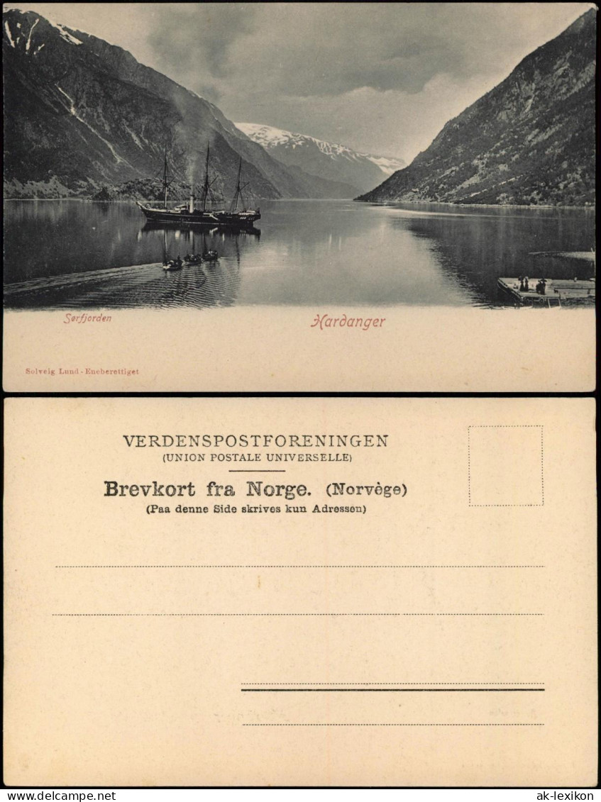 Postcard Hardanger Sorfjorden, Dampfer Steamer 1911 - Norvège