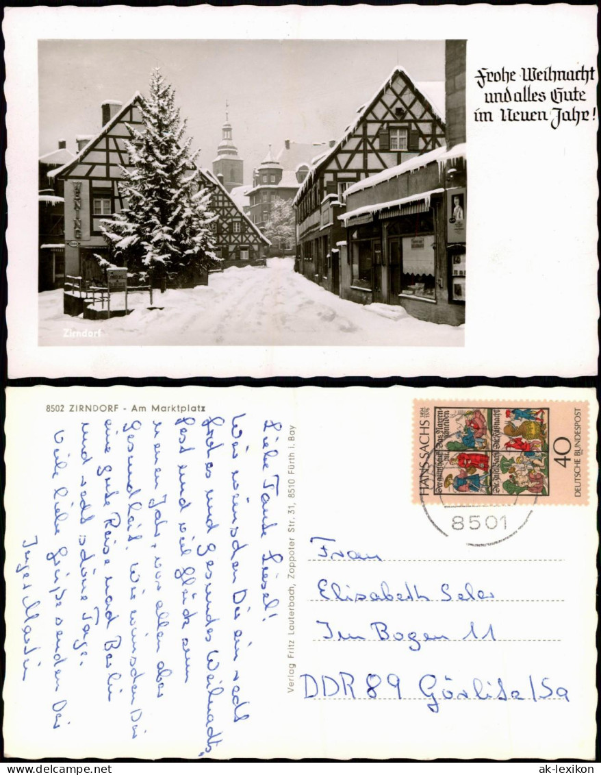 Ansichtskarte Zirndorf Straßenpartie - Geschäfte Im Winter 1959 - Zirndorf