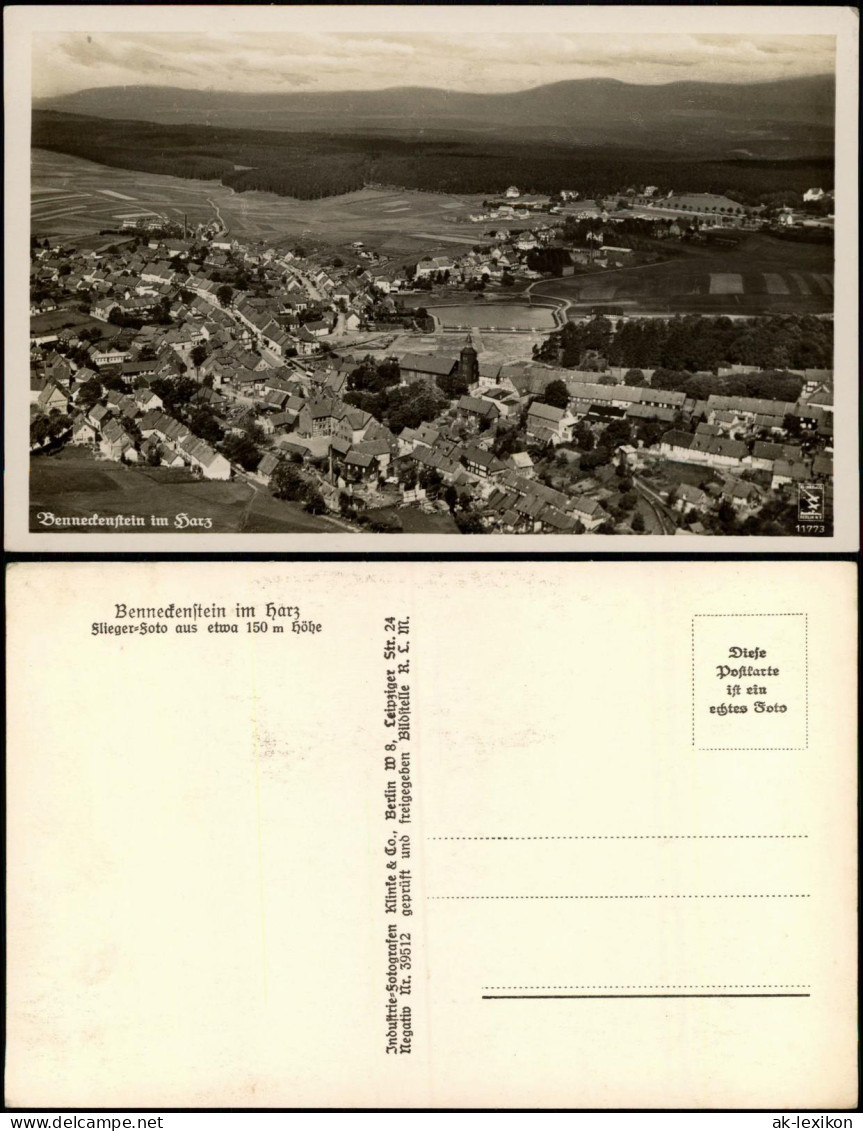 Ansichtskarte Benneckenstein Luftbild Aus 150 M Höhe 1931 - Other & Unclassified