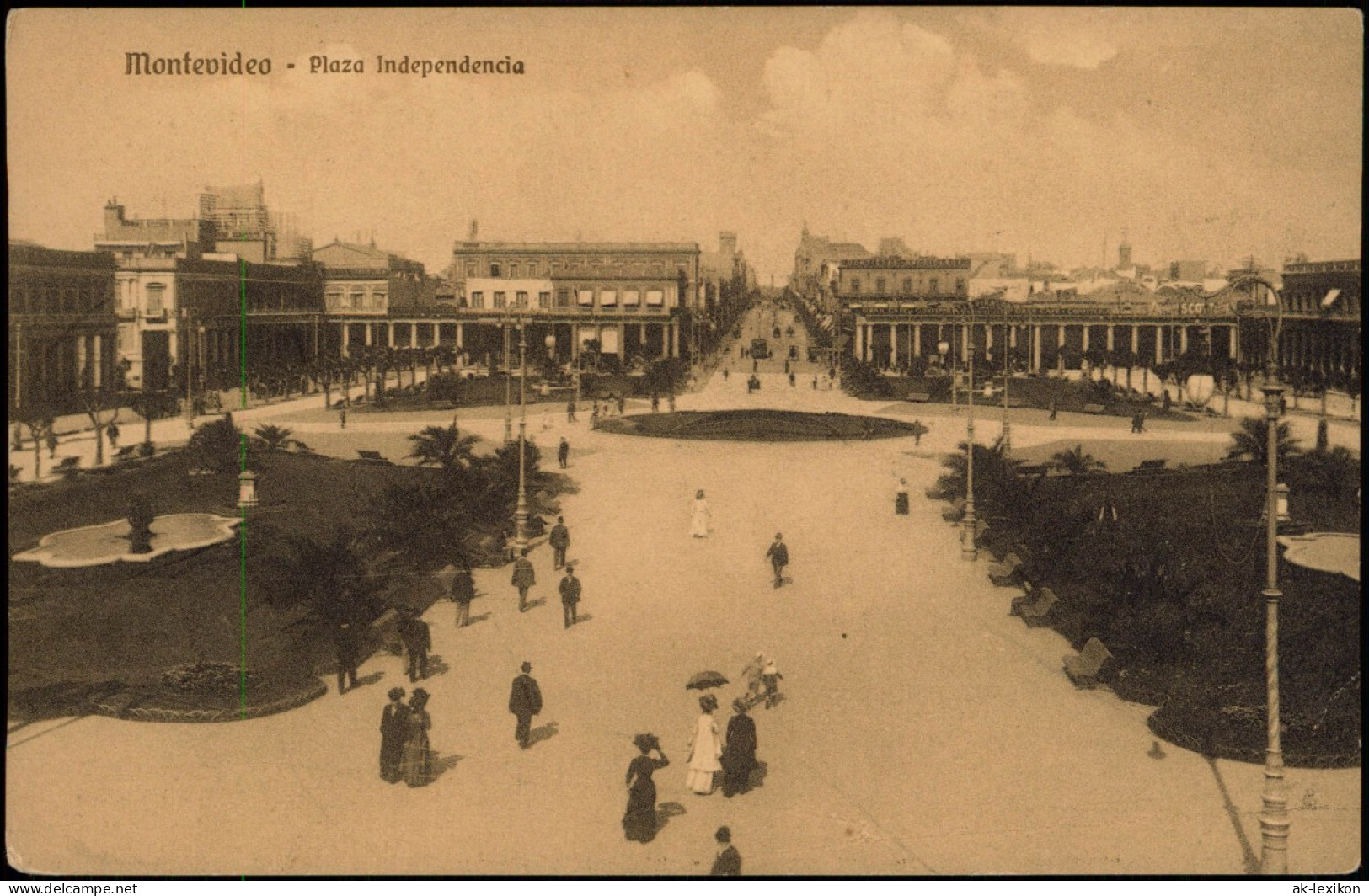 Postcard Montevideo Plaza Independencia 1922 - Uruguay