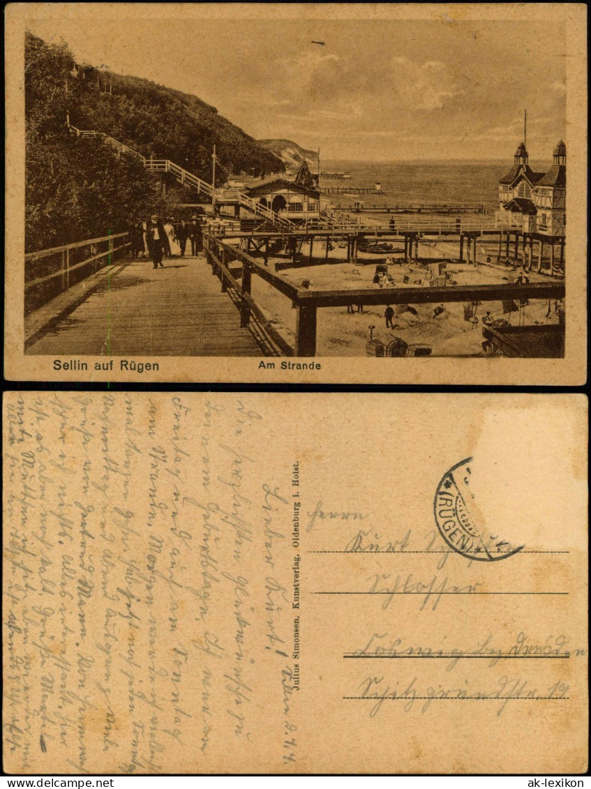 Ansichtskarte Sellin Strand, Seebrücke 1917 - Sellin