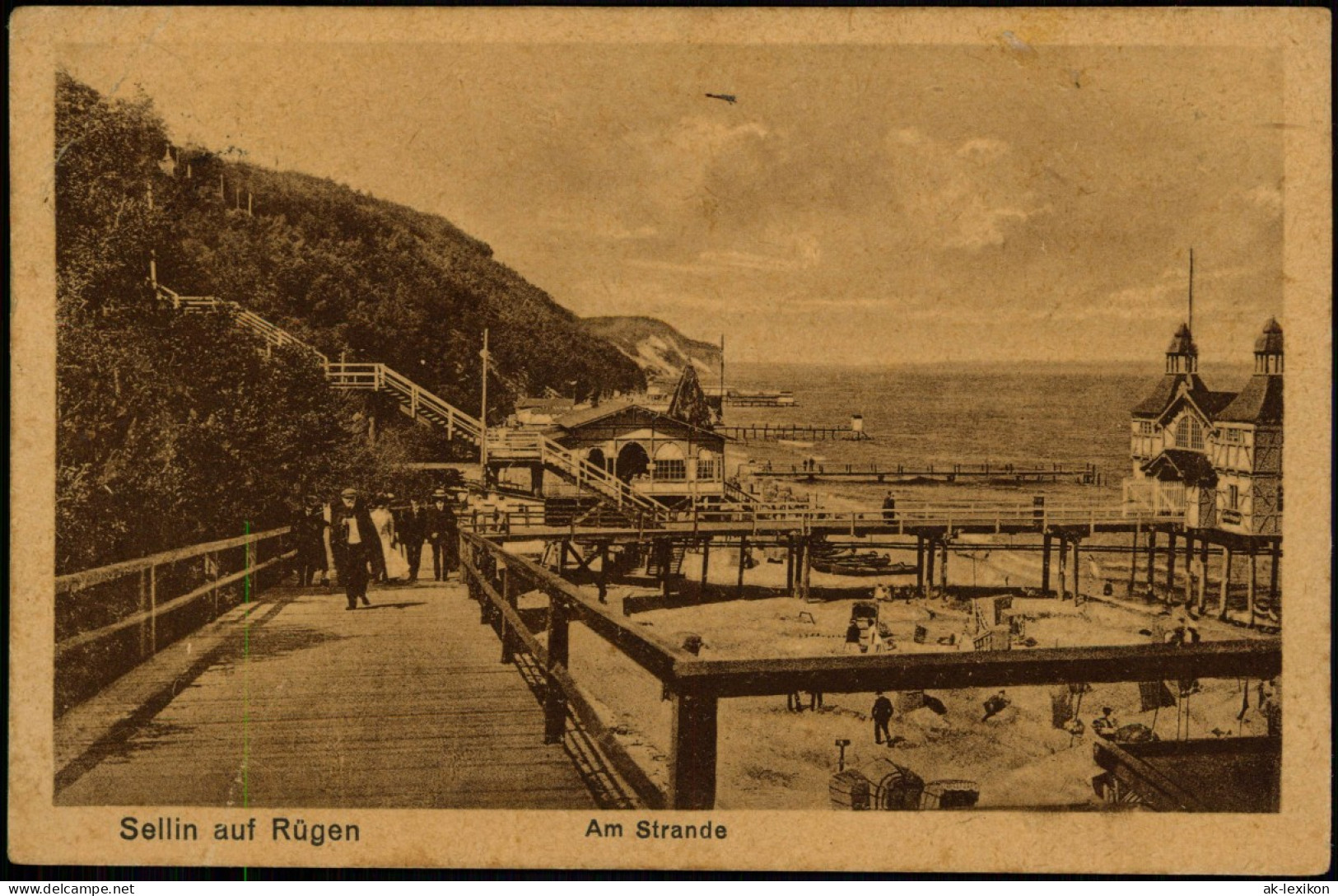 Ansichtskarte Sellin Strand, Seebrücke 1917 - Sellin