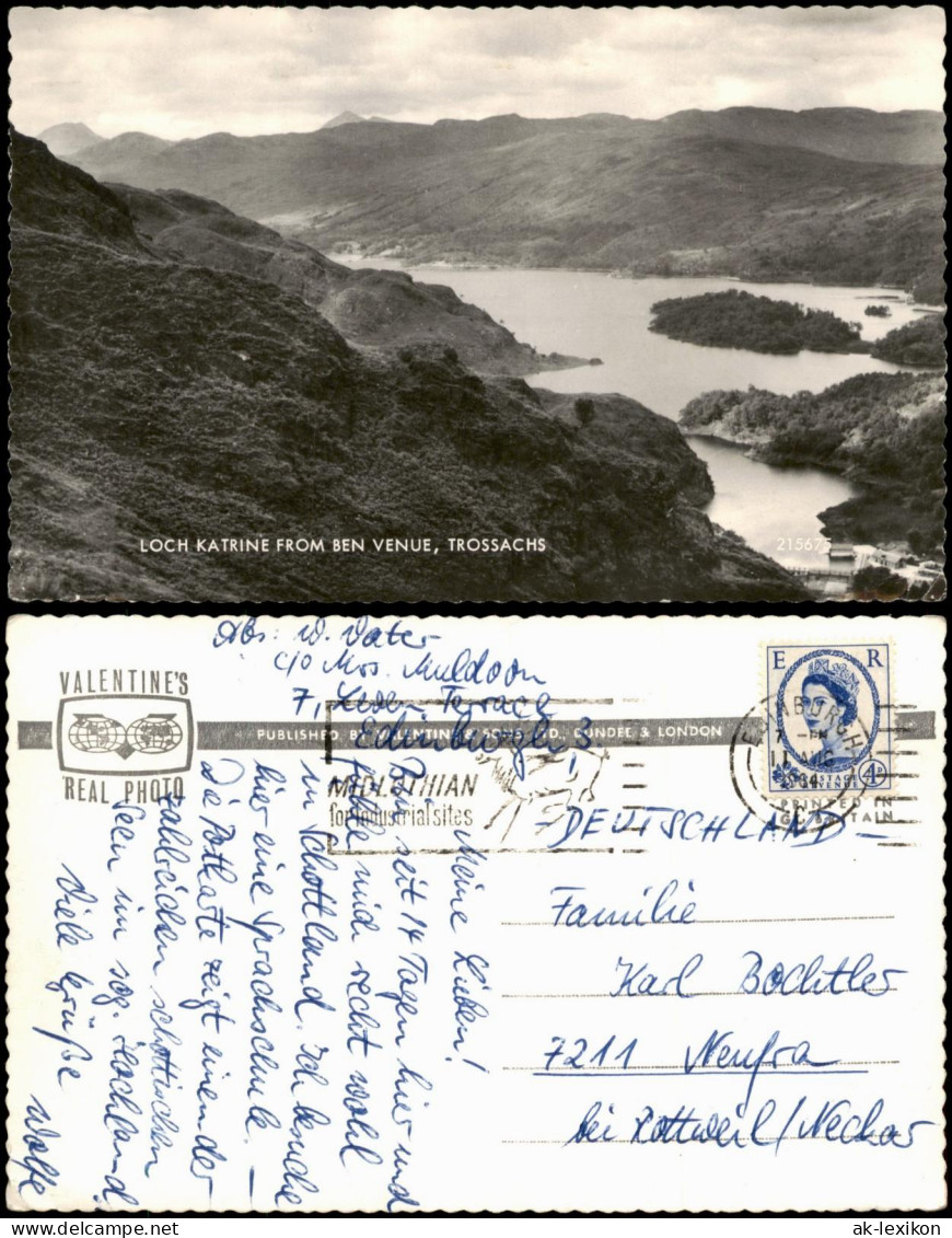 Postcard Schottland LOCH KATRINE FROM BEN VENUE 1962 - Autres & Non Classés