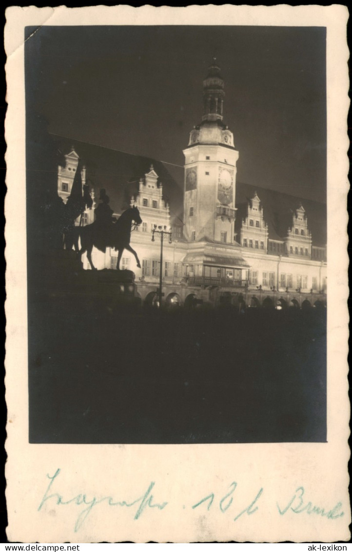 Ansichtskarte Leipzig Altes Rathaus Bei Nacht - Stimmungsbild 1928 - Leipzig