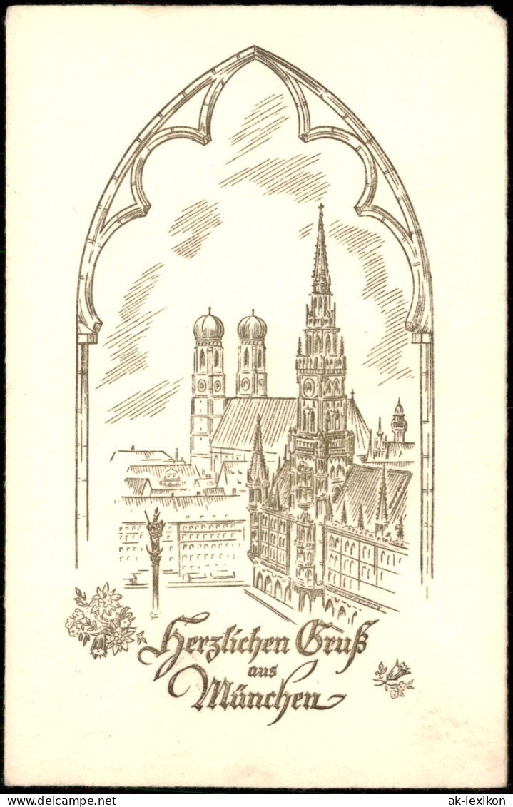 Ansichtskarte München Frauenkirche - Künstlerkarte 1955 - München