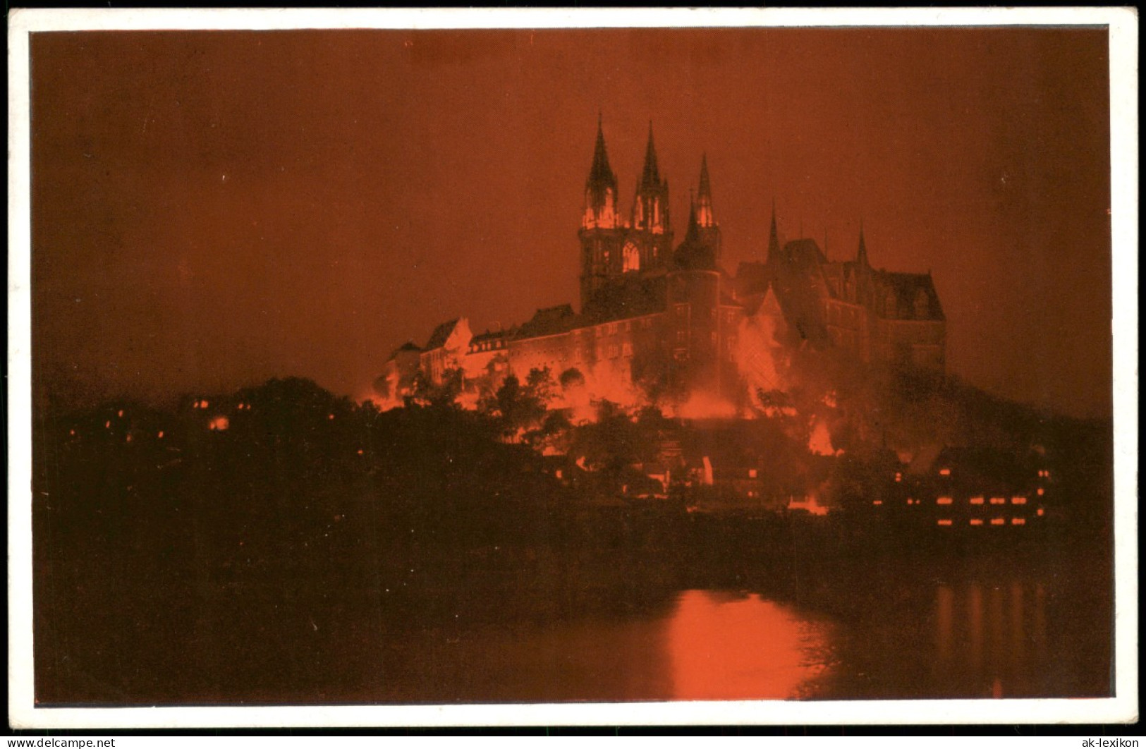 Ansichtskarte Meißen Schloss Albrechtsburg - Burgbeleuchtung. 1936 - Meissen