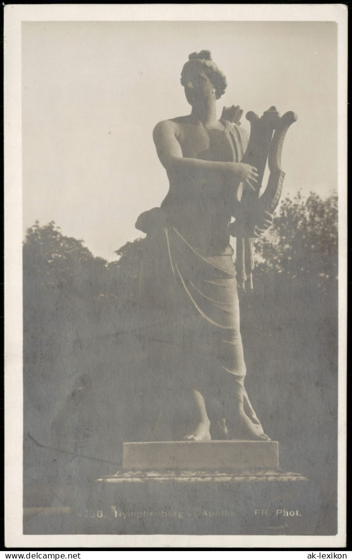 Ansichtskarte München Schloss Nymphenburg Apollo-Statue 1929 - Muenchen