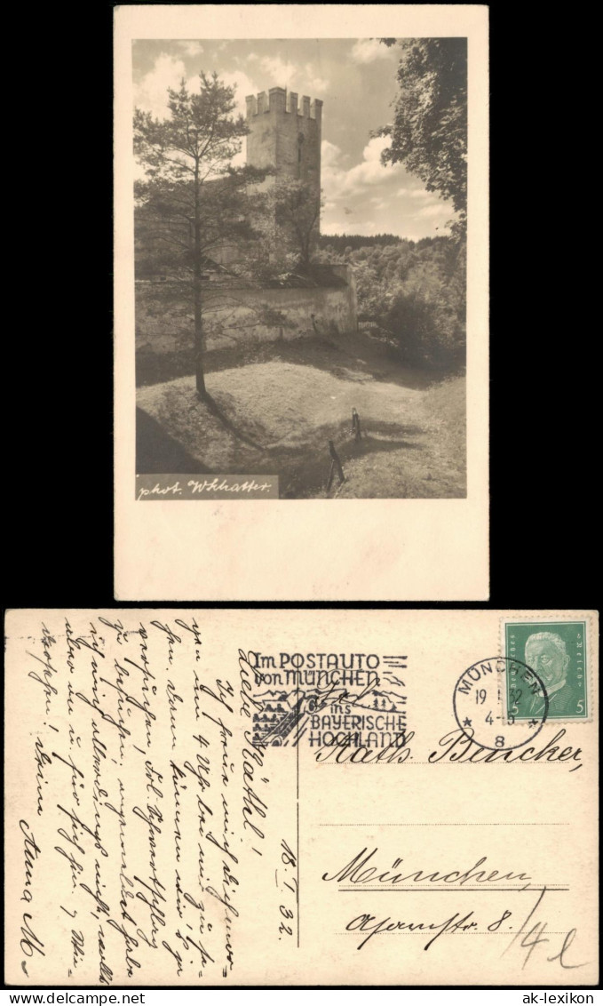 Ansichtskarte  Stimmungsbild: Ort - Burg 1932 - 1900-1949