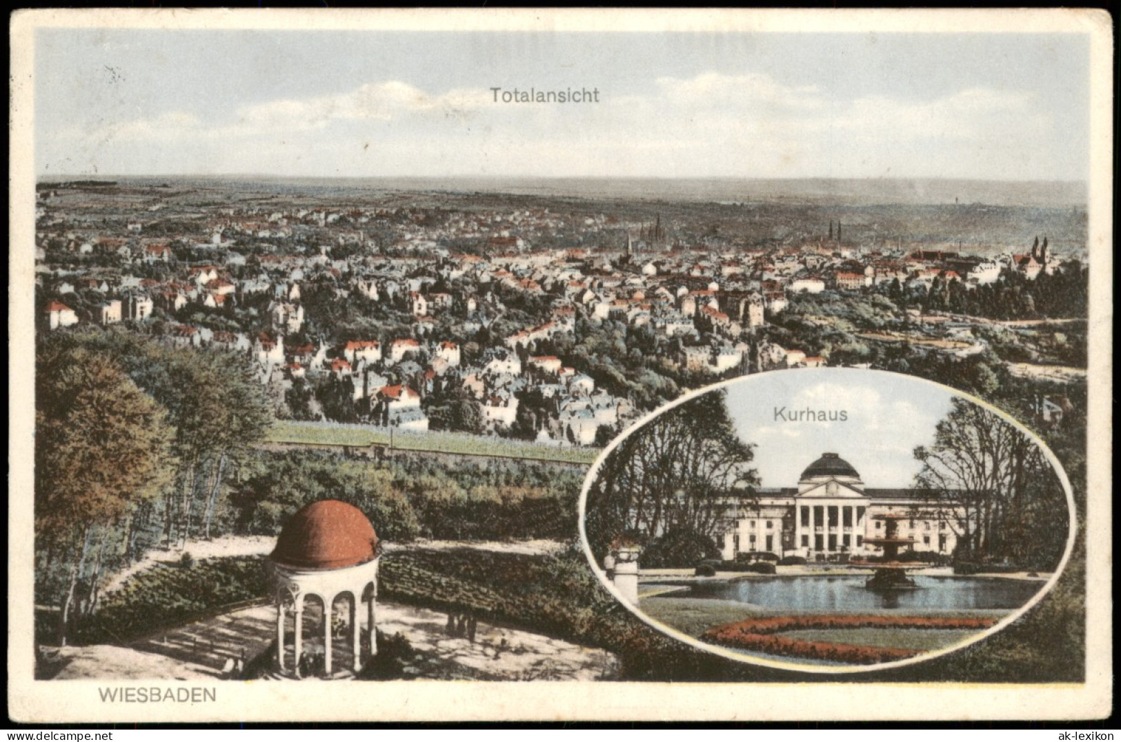 Ansichtskarte Wiesbaden Tempel - Neroberg Und Kurhaus - 2 Bild 1928 - Wiesbaden