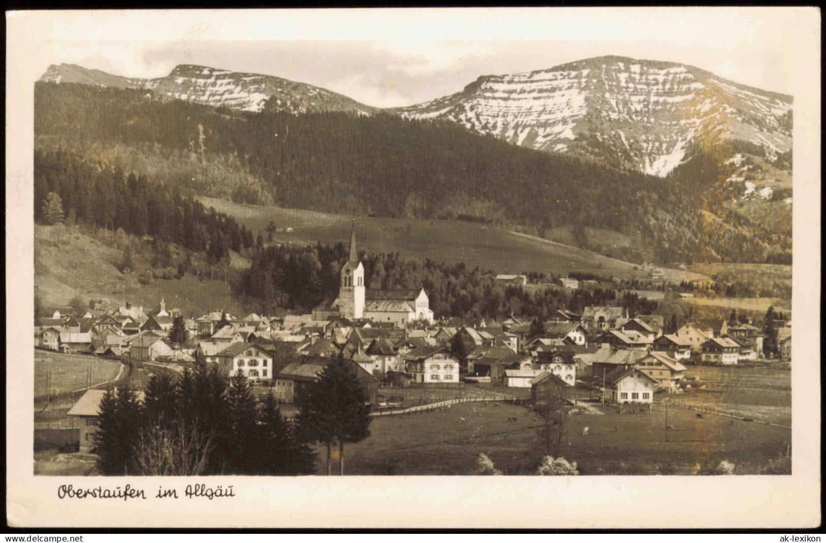 Ansichtskarte Oberstaufen Panorama-Ansicht 1951 - Oberstaufen