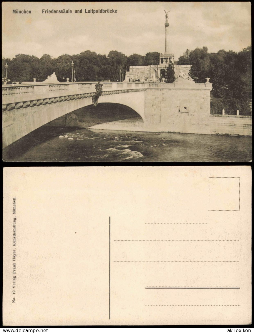 Ansichtskarte München Friedenssäule Und Luitpoldbrücke 1910 - München