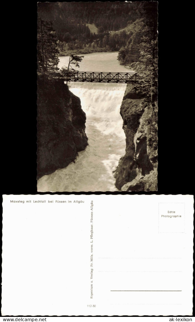 Ansichtskarte Füssen Lechfall (Wasserfall) Waterfall River Falls 1960 - Fuessen