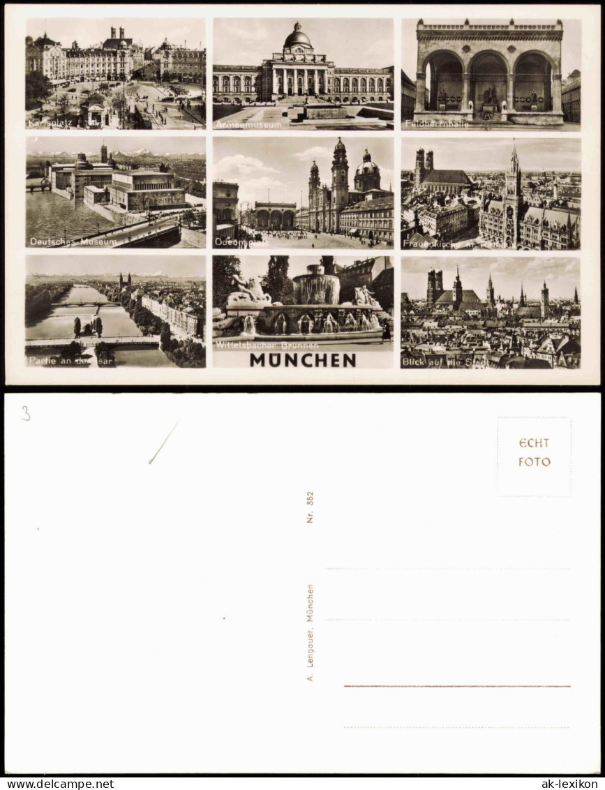 München MB-AK 9 Fotos Ua. Feldherrnhalle, Dt. Museum, Karlsplatz Uvm. 1940 - München