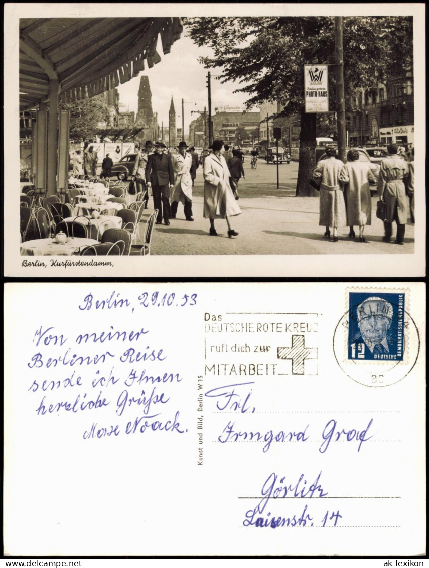 Charlottenburg-Berlin Kurfürstendamm, Restaurant Straßenszene 1953 - Charlottenburg