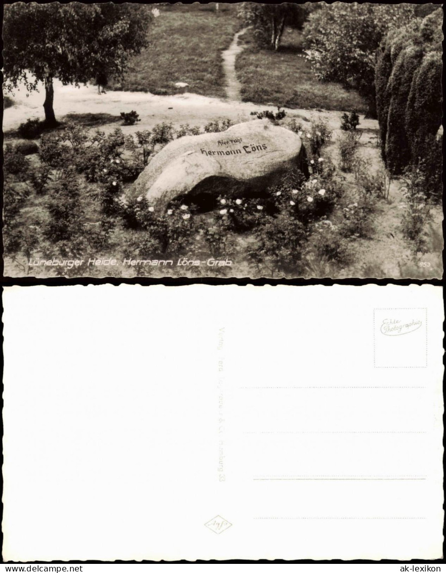Ansichtskarte .Niedersachsen Lüneburger Heide Herrmann Löns-Grab 1960 - Lüneburger Heide