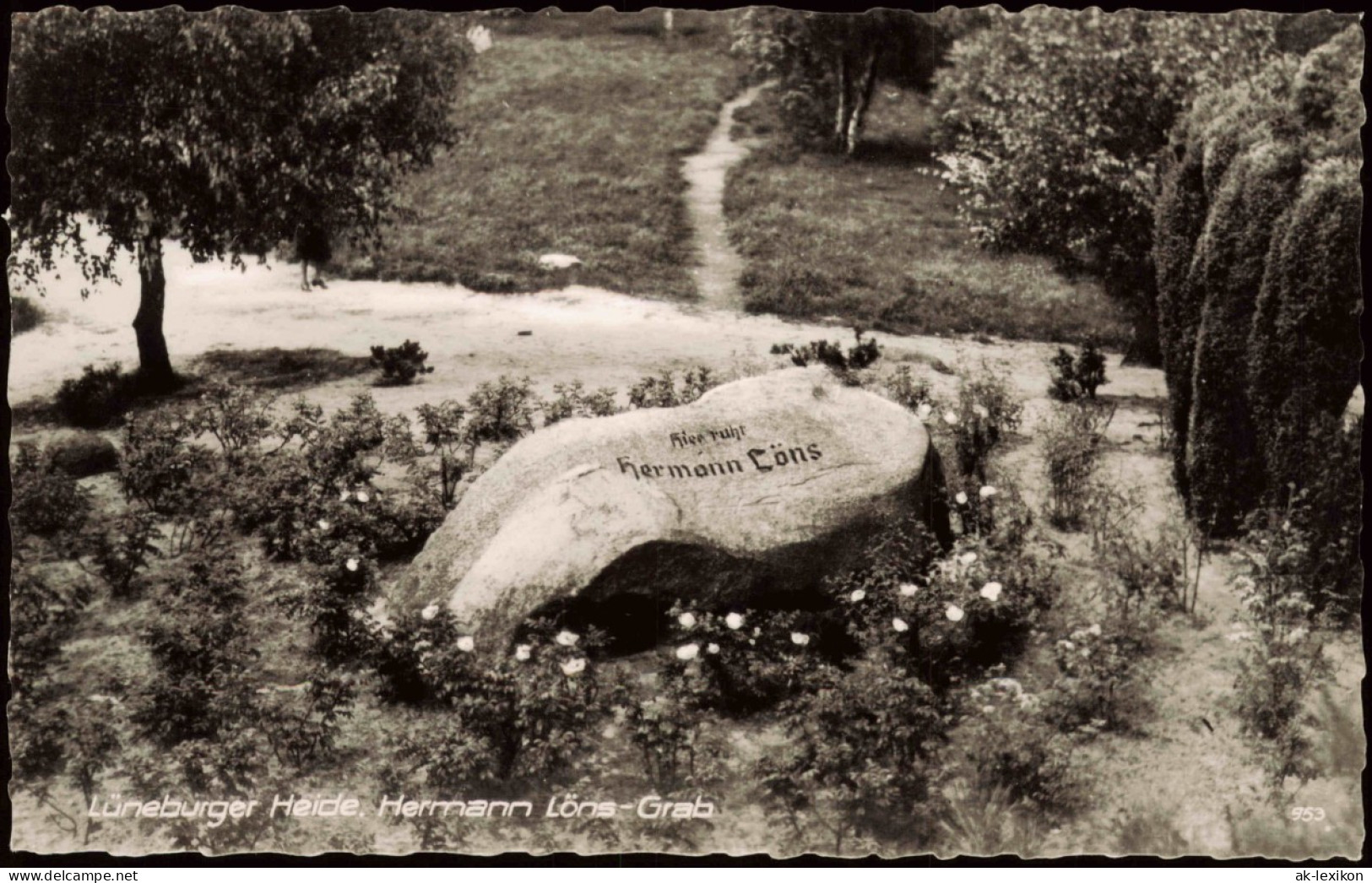 Ansichtskarte .Niedersachsen Lüneburger Heide Herrmann Löns-Grab 1960 - Lüneburger Heide