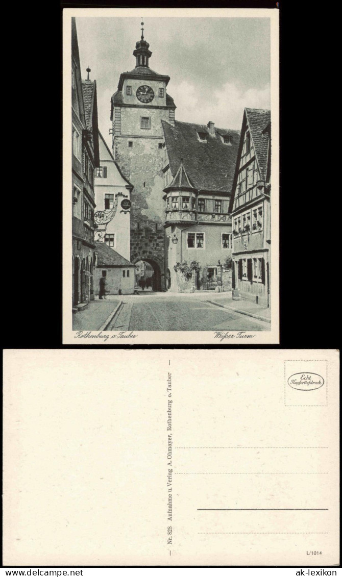 Ansichtskarte Rothenburg Ob Der Tauber Weißer Turm Ortsansicht 1930 - Rothenburg O. D. Tauber