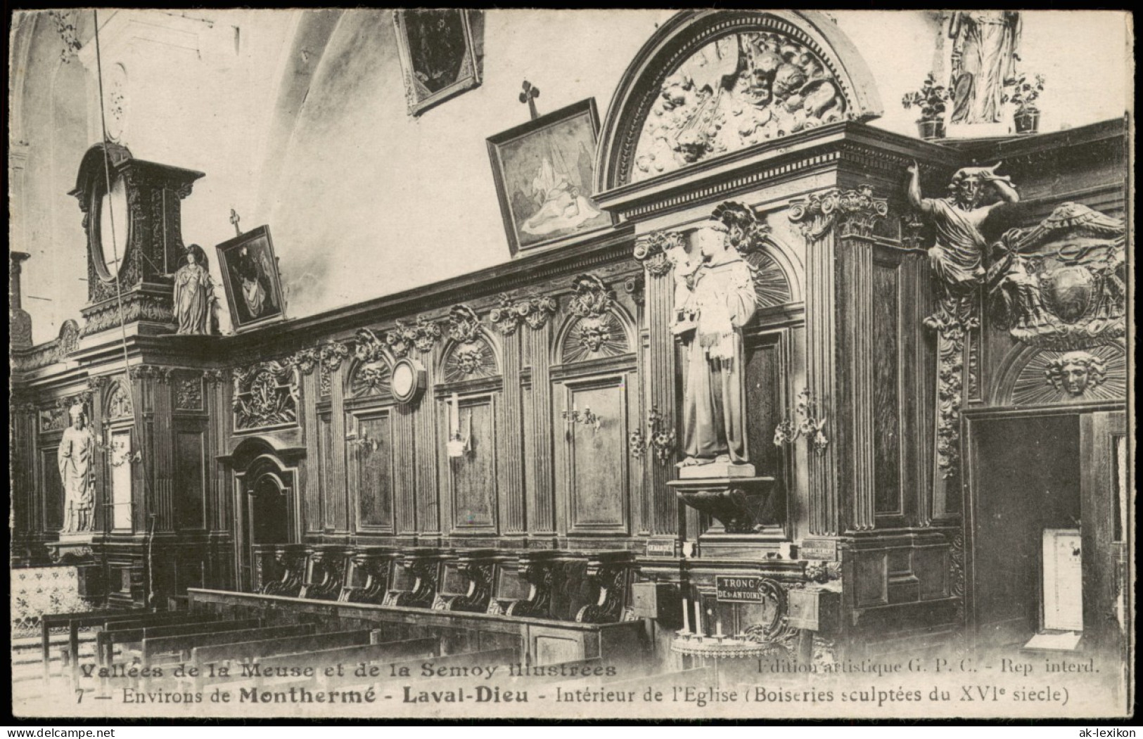 CPA Monthermé Abtei Laval Dieu Interieur 1922 - Montherme