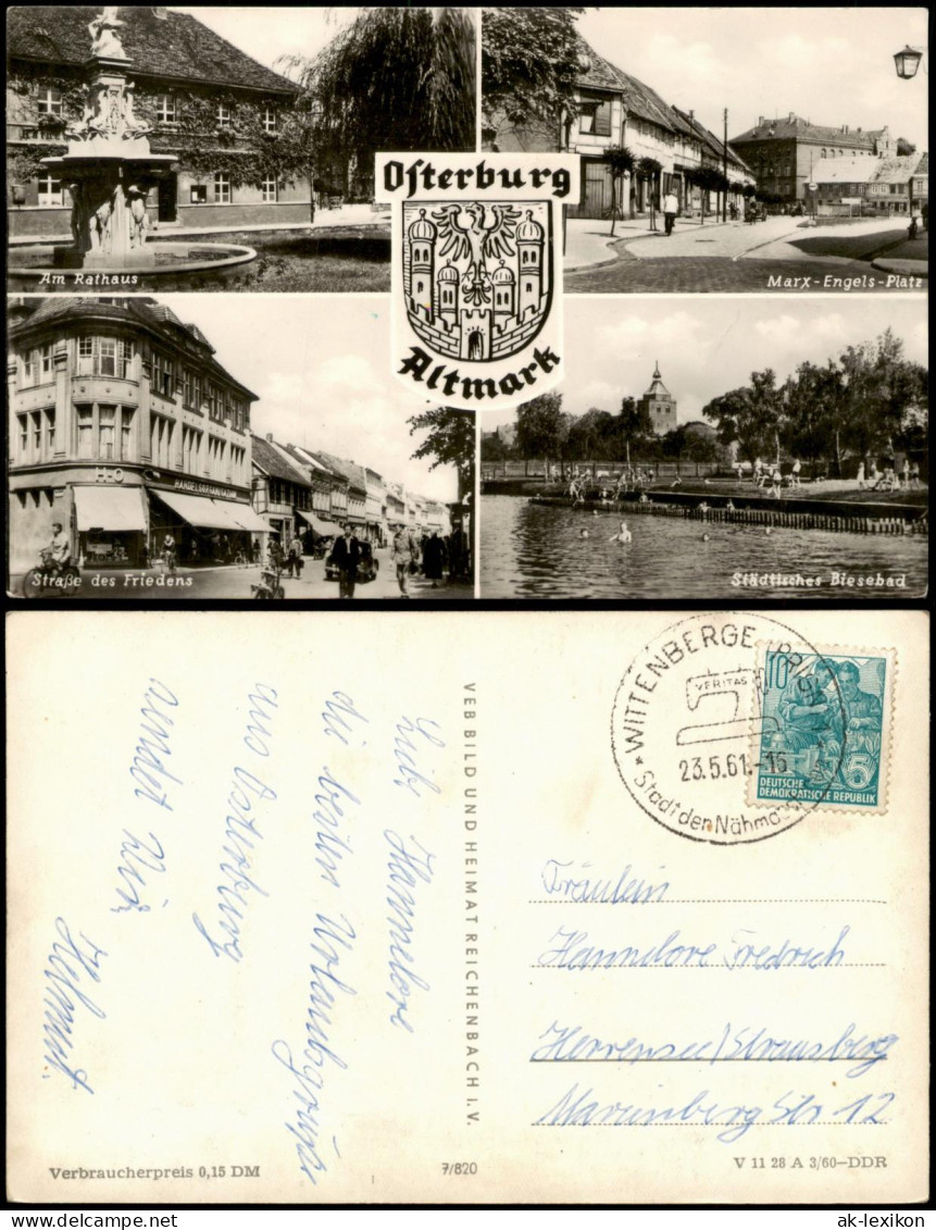 Osterburg (Altmark) DDR Mehrbildkarte  Rathaus Marx-Engels-Platz Freibad  1970 - Autres & Non Classés