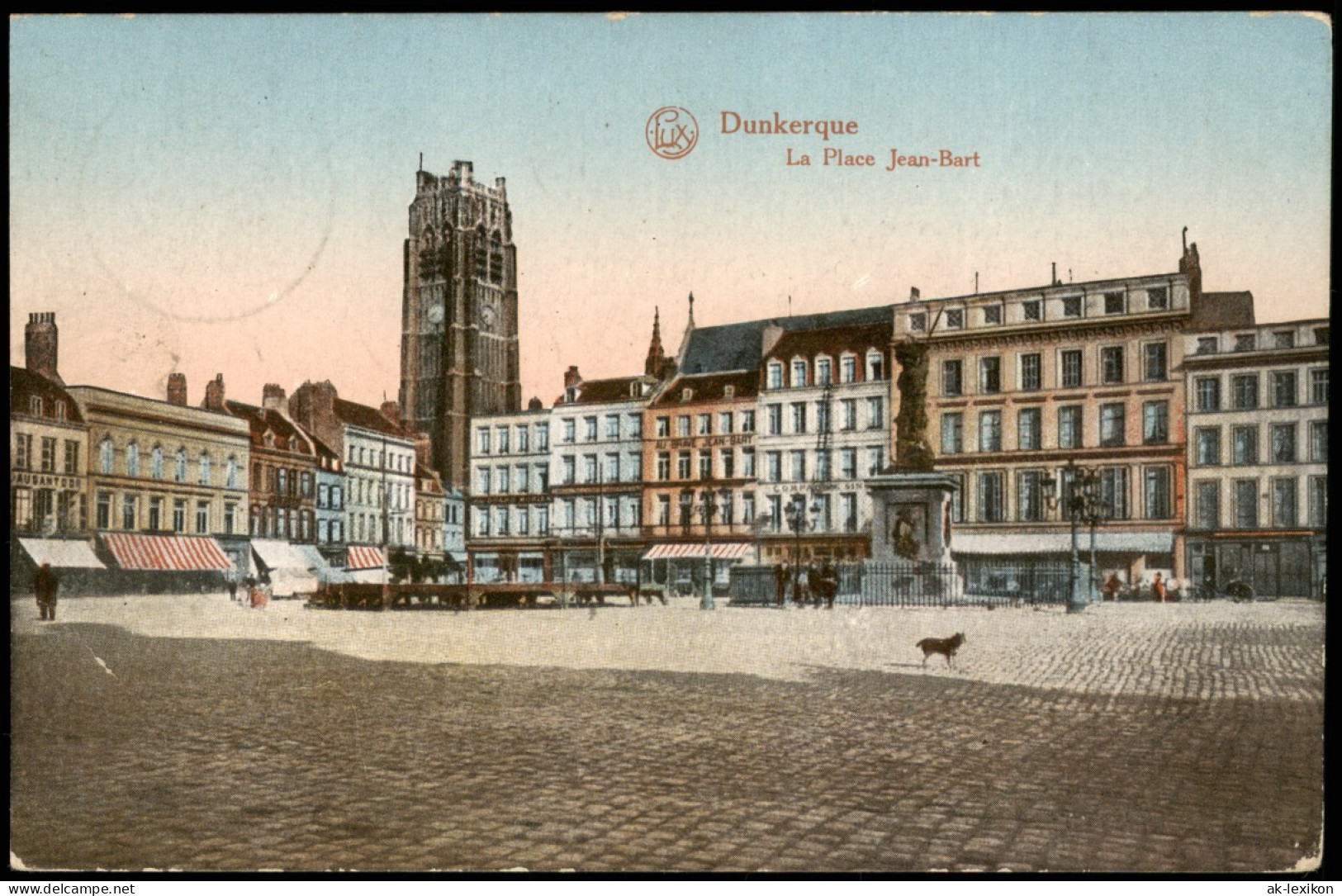 CPA Dünkirchen Dunkerque La Place Jean-Bart 1917  Gel. Feldpost-Blindstempel - Dunkerque