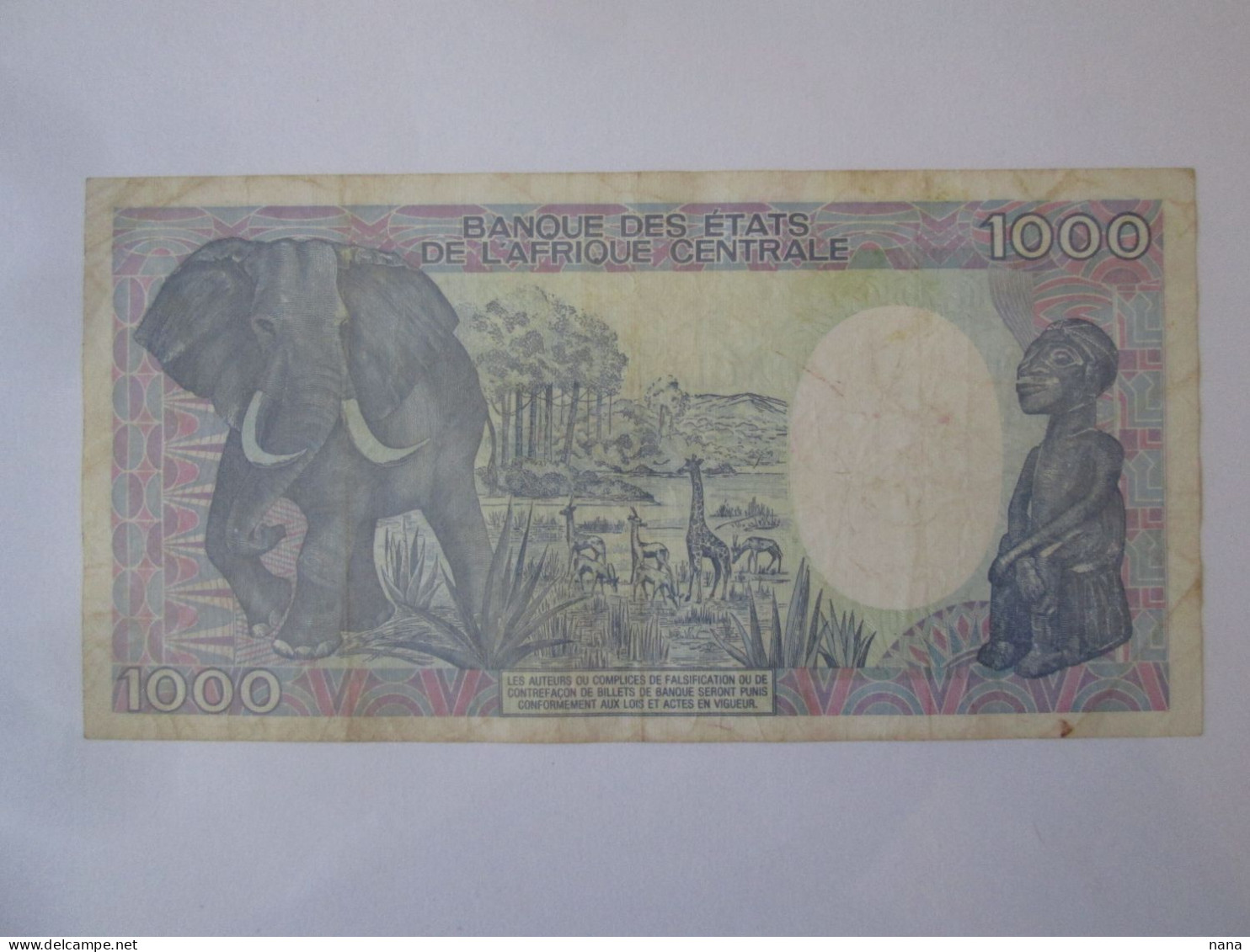 Rare Year! Cameroon 1000 Francs 1992 Banknote,see Pictures - Cameroun