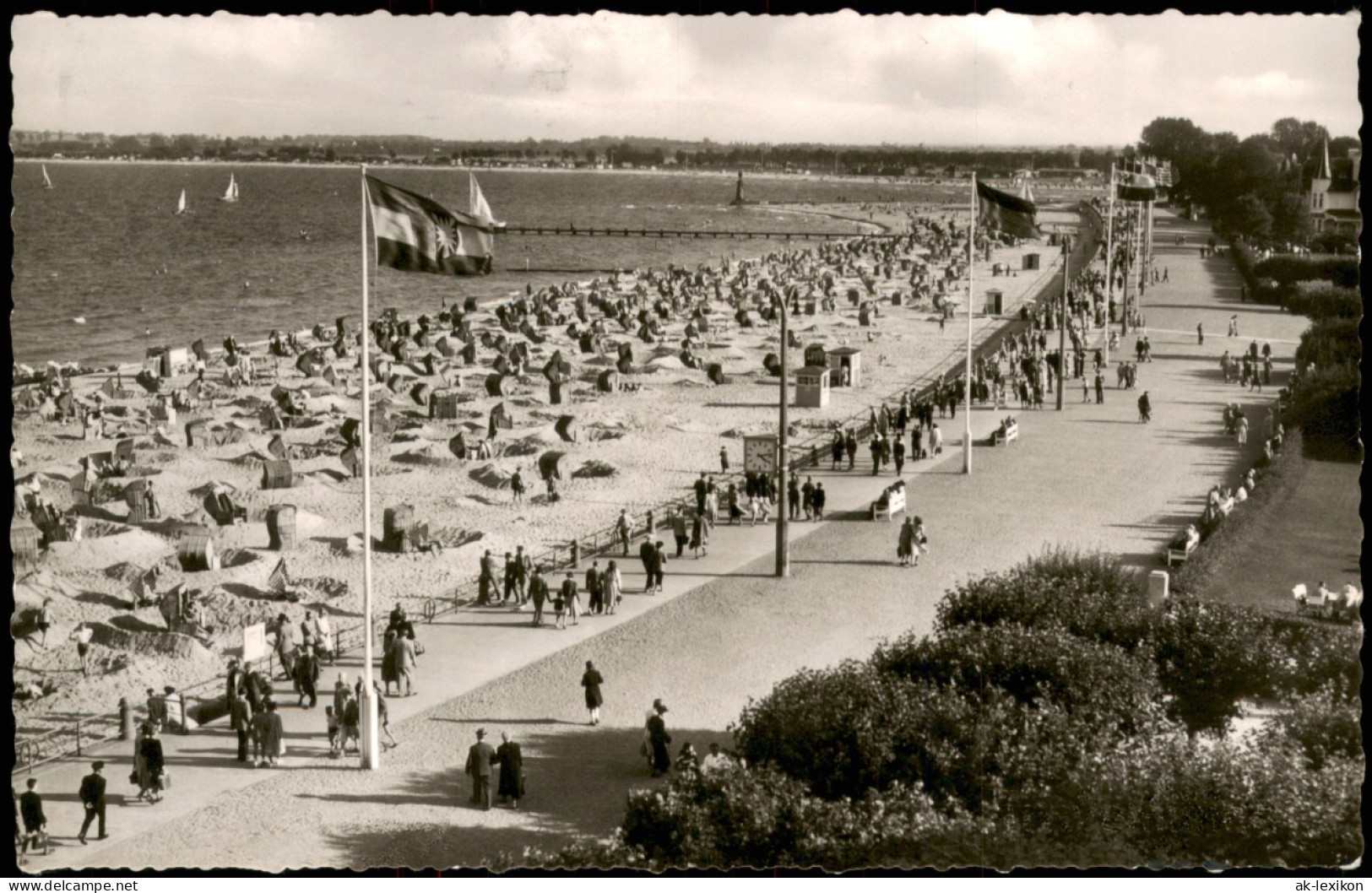 Ansichtskarte Travemünde-Lübeck Strand Und Promenade 1959 - Other & Unclassified