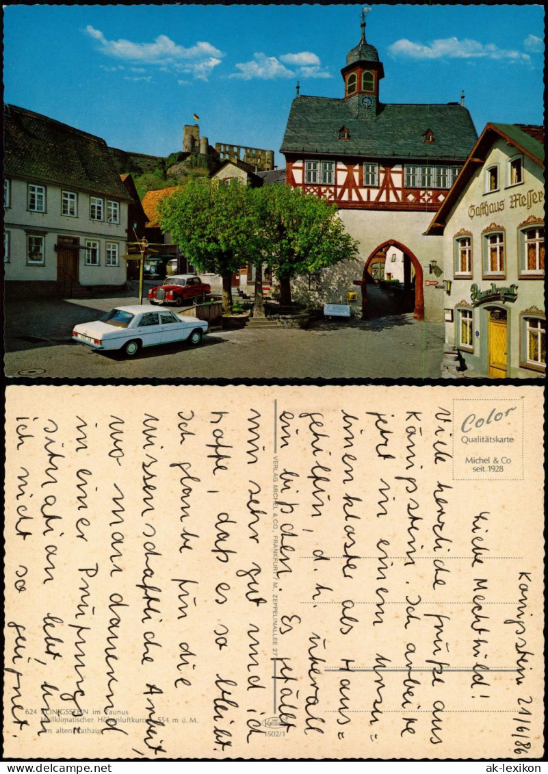 Königstein (Taunus) Partie Am Alten Rathaus; Autos Mercedes 1986 - Koenigstein