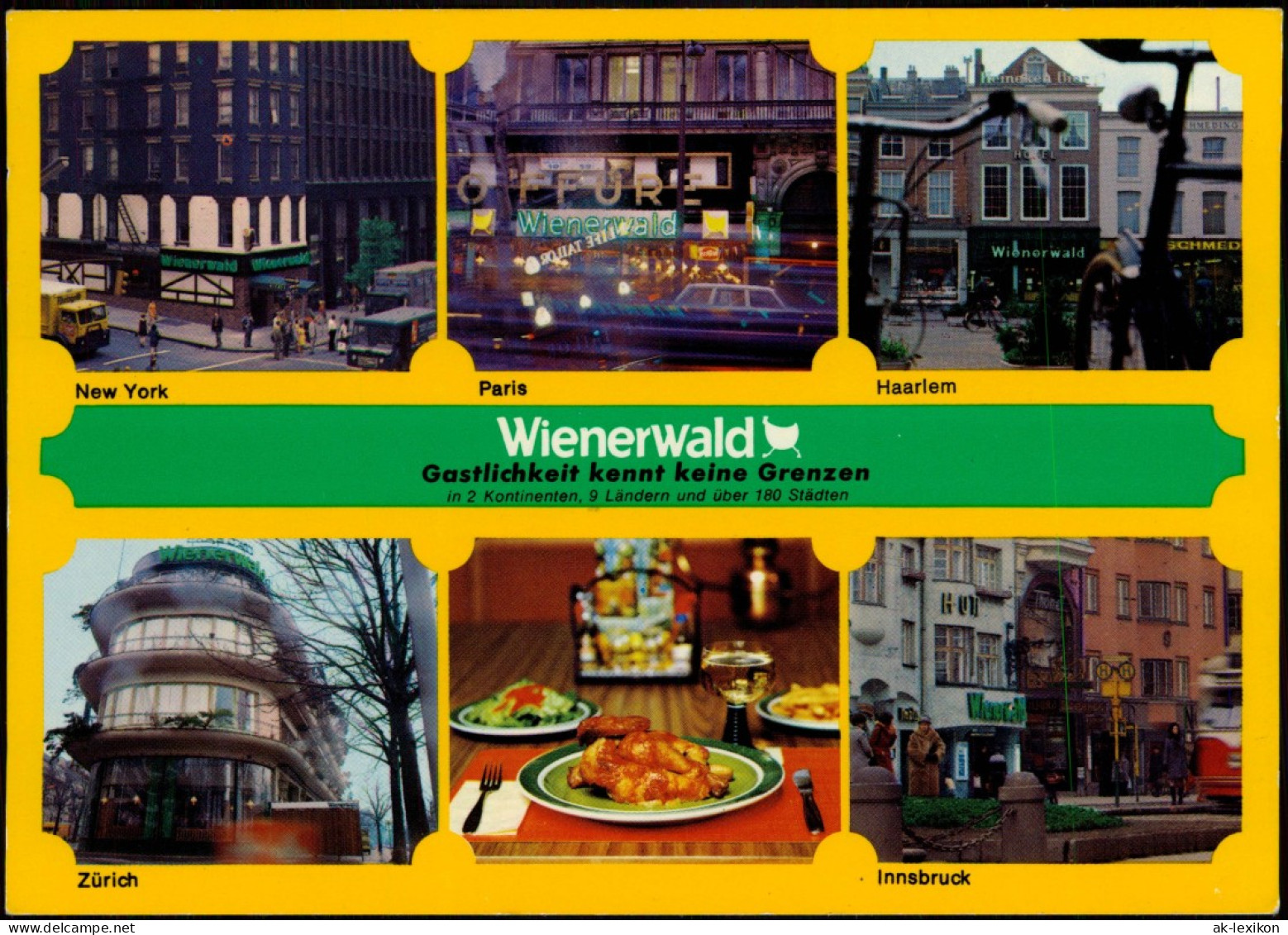 Mehrbild-AK WIENERWALD Gaststätten (u.a. Paris, Haarlem, New York Uvm.) 1983 - Unclassified