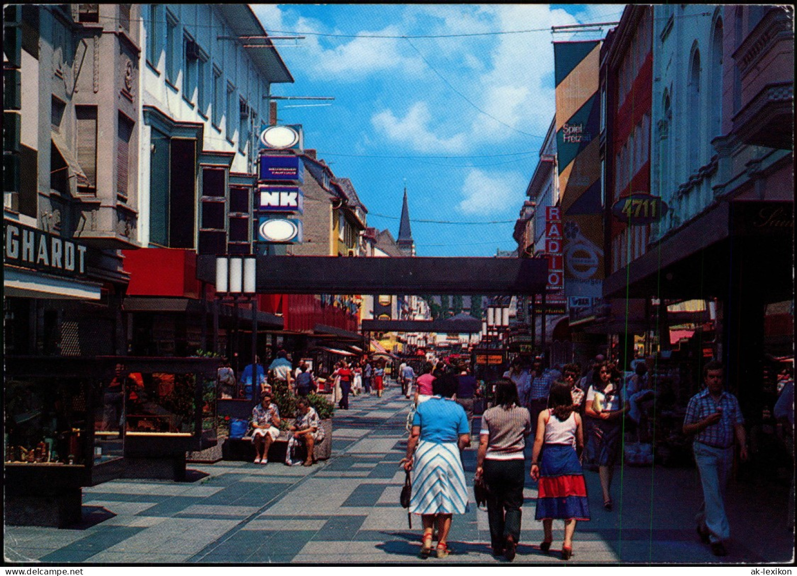 Ansichtskarte Neuwied (Rhein) Mittelstraße, Geschäfte 1986 - Neuwied