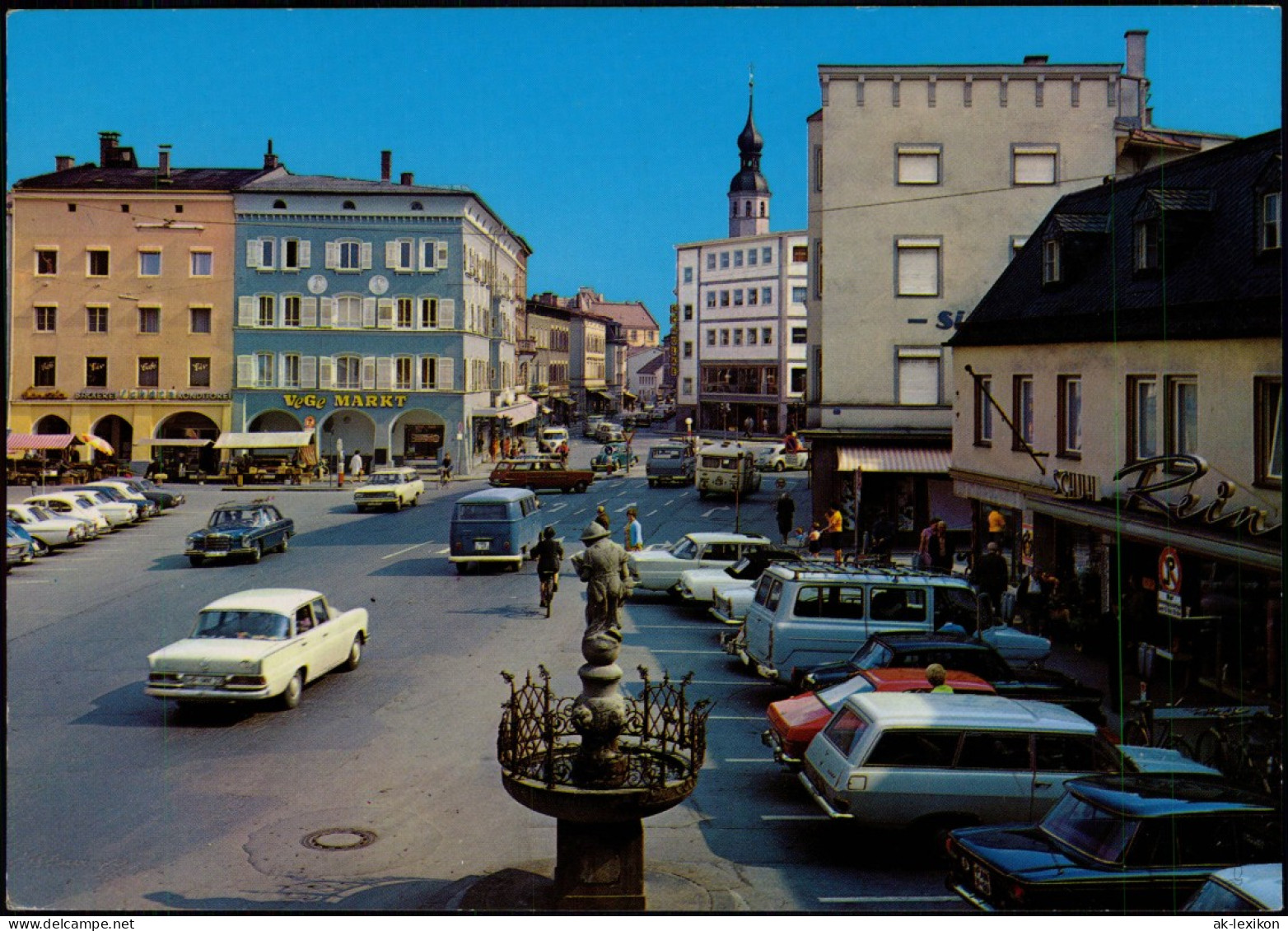 Ansichtskarte Rosenheim Ludwigsplatz, Autos - VW Bulli 1968 - Rosenheim