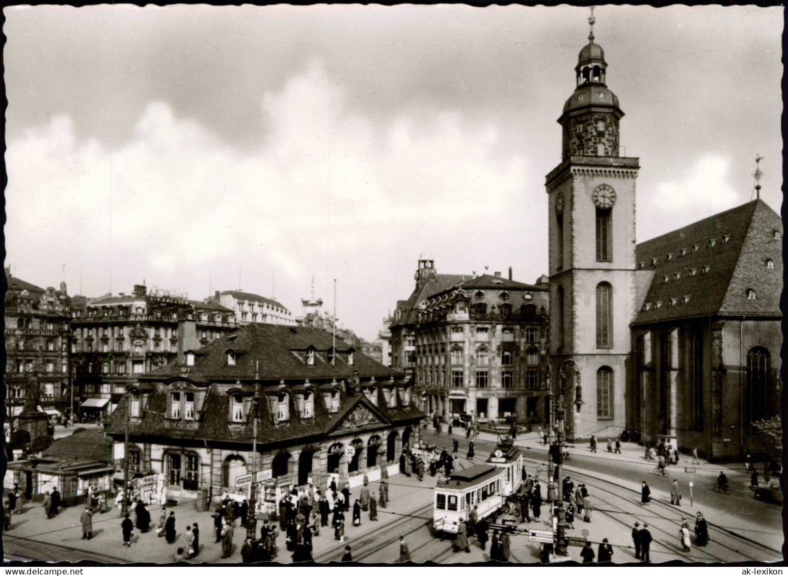 Ansichtskarte Frankfurt Am Main Hauptwache, Belebt - Straßenbahn 1962 - Frankfurt A. Main