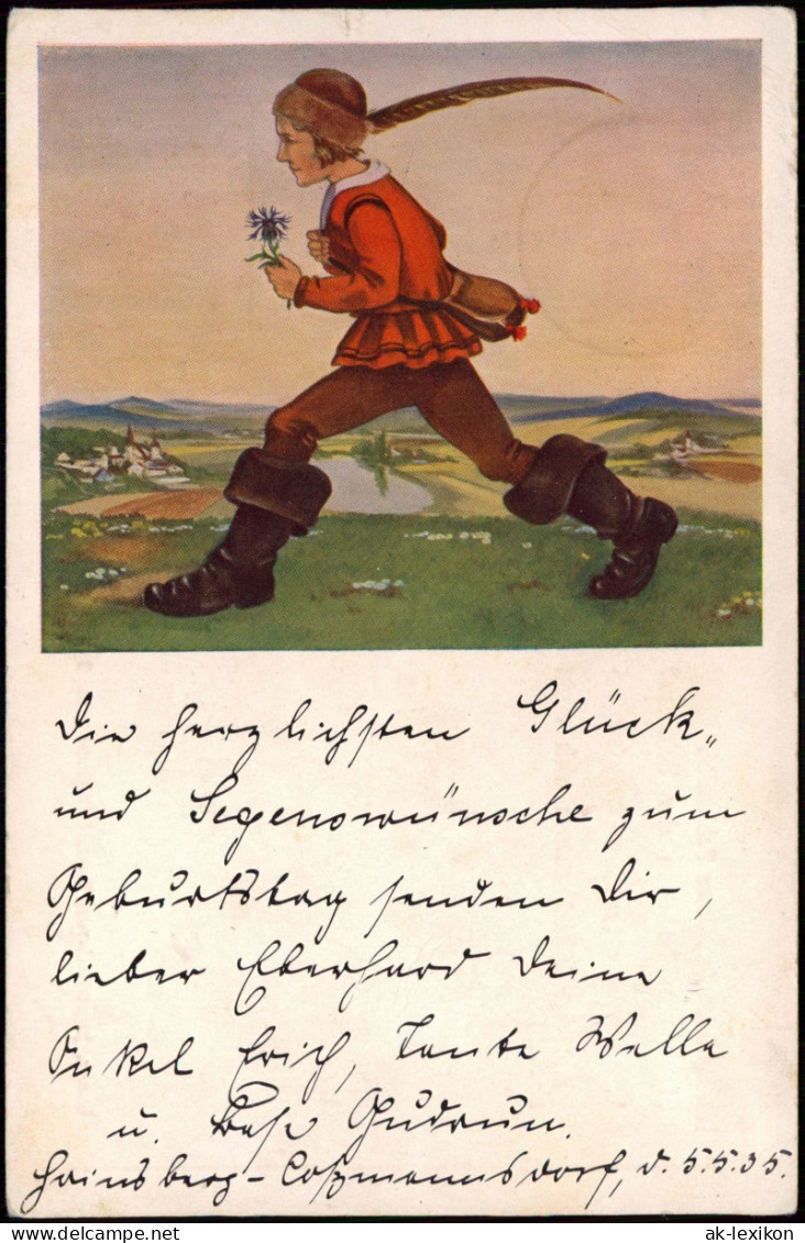 Ansichtskarte  Künstlerkarte Hans Lang "Peter Schlemihl" 1935 - Fairy Tales, Popular Stories & Legends