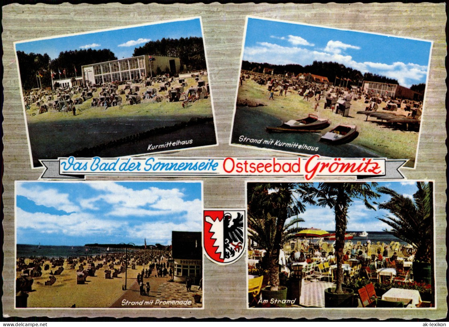 Ansichtskarte Grömitz (Holstein) Kurmittelhaus, Strand, Promenade 1962 - Other & Unclassified