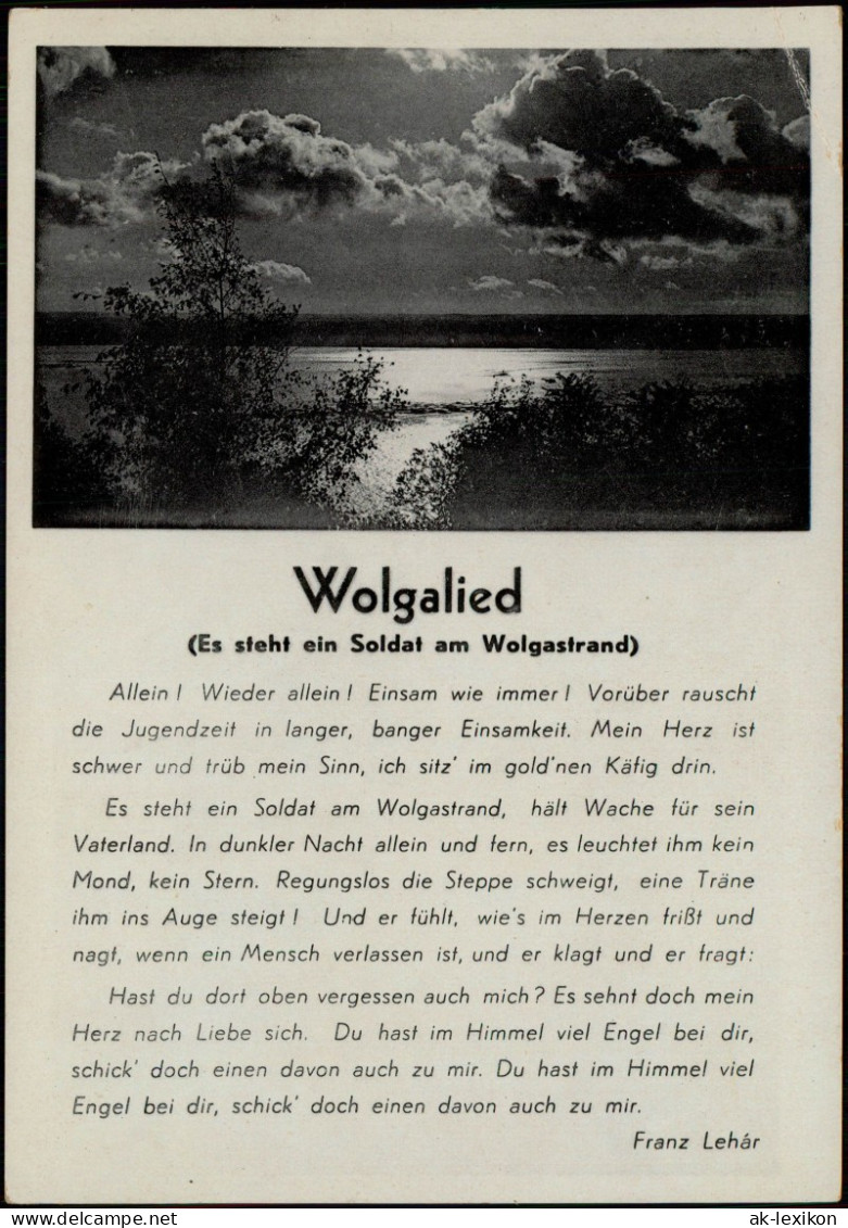 Wolgalied (Es Steht Ein Soldat Am Wolgastrand) Liedkarten - Militär 1940 - Música